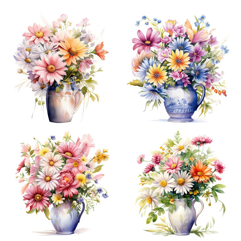 Home Bathroom Wall Tiles - Pegatinas de pared de flores minimalistas,