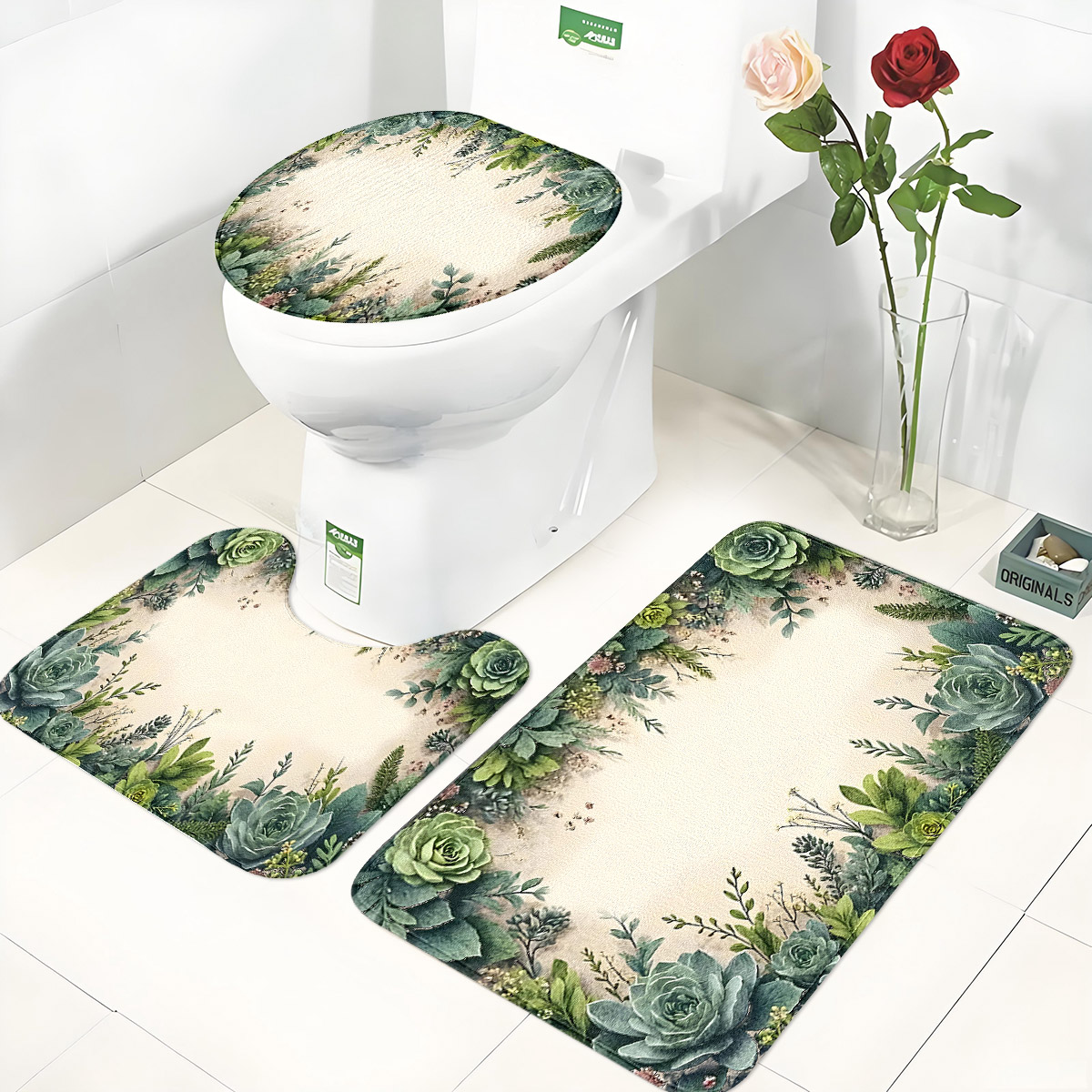 Zara Home Bathroom Rug - Juego de Baño Retro de Tres