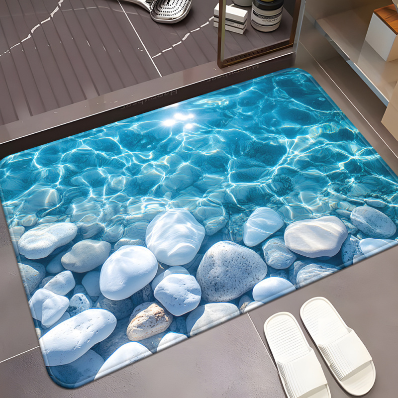 Zara Home Bathroom Rug - VIKAMA Alfombra transparente de piedra de