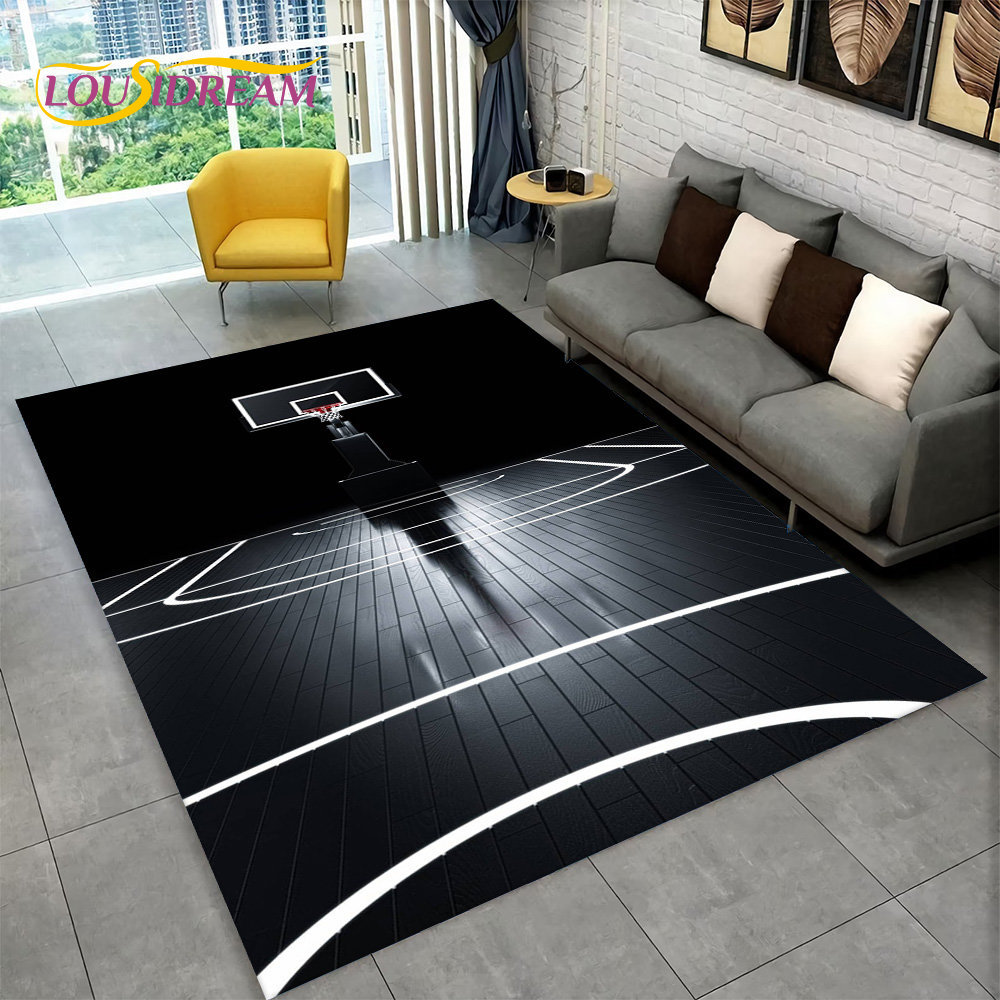 Home Bathroom Carpet - Alfombra grande de baloncesto 3D con