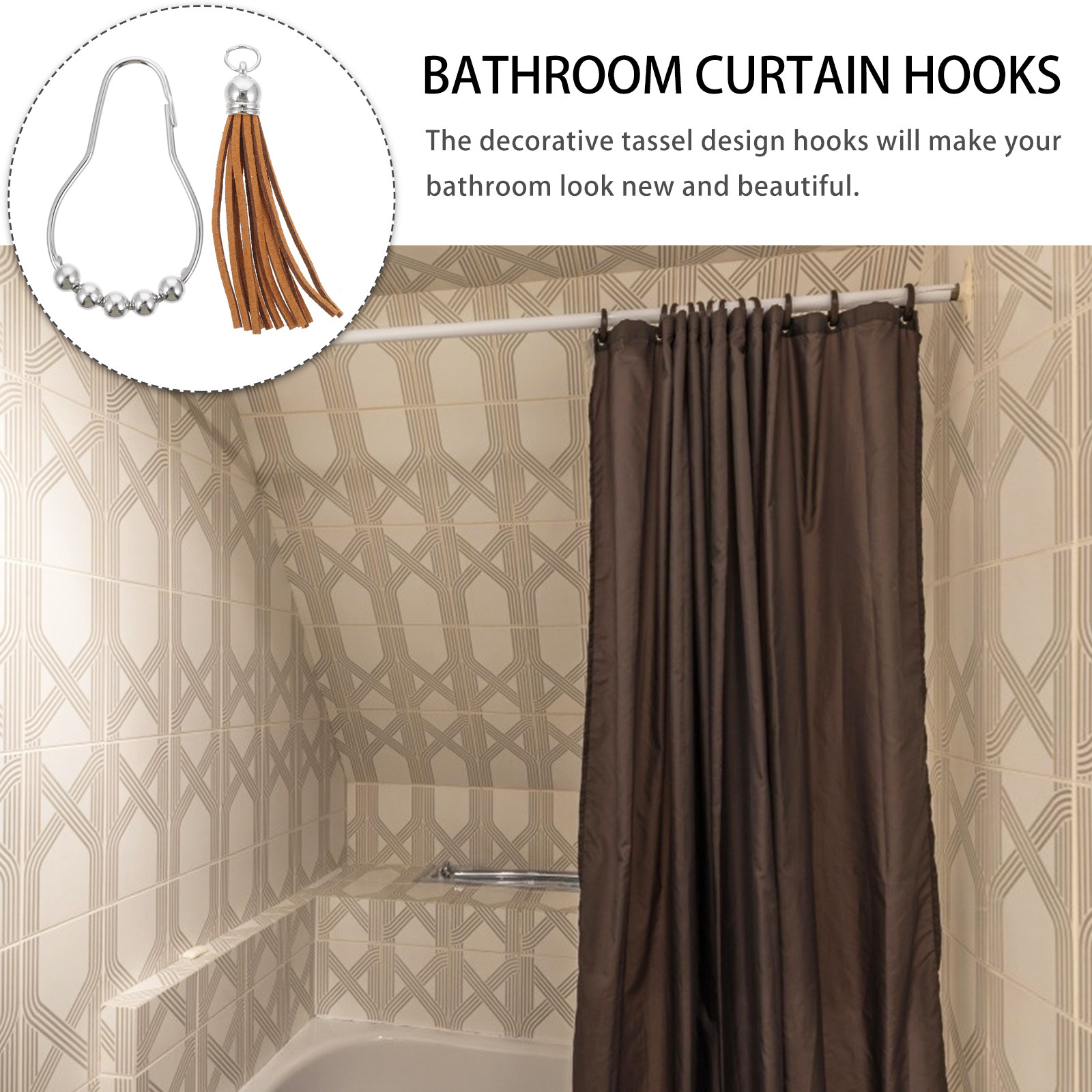 12 ganchos para cortinas con b - Home Bathroom Design reseña y precio