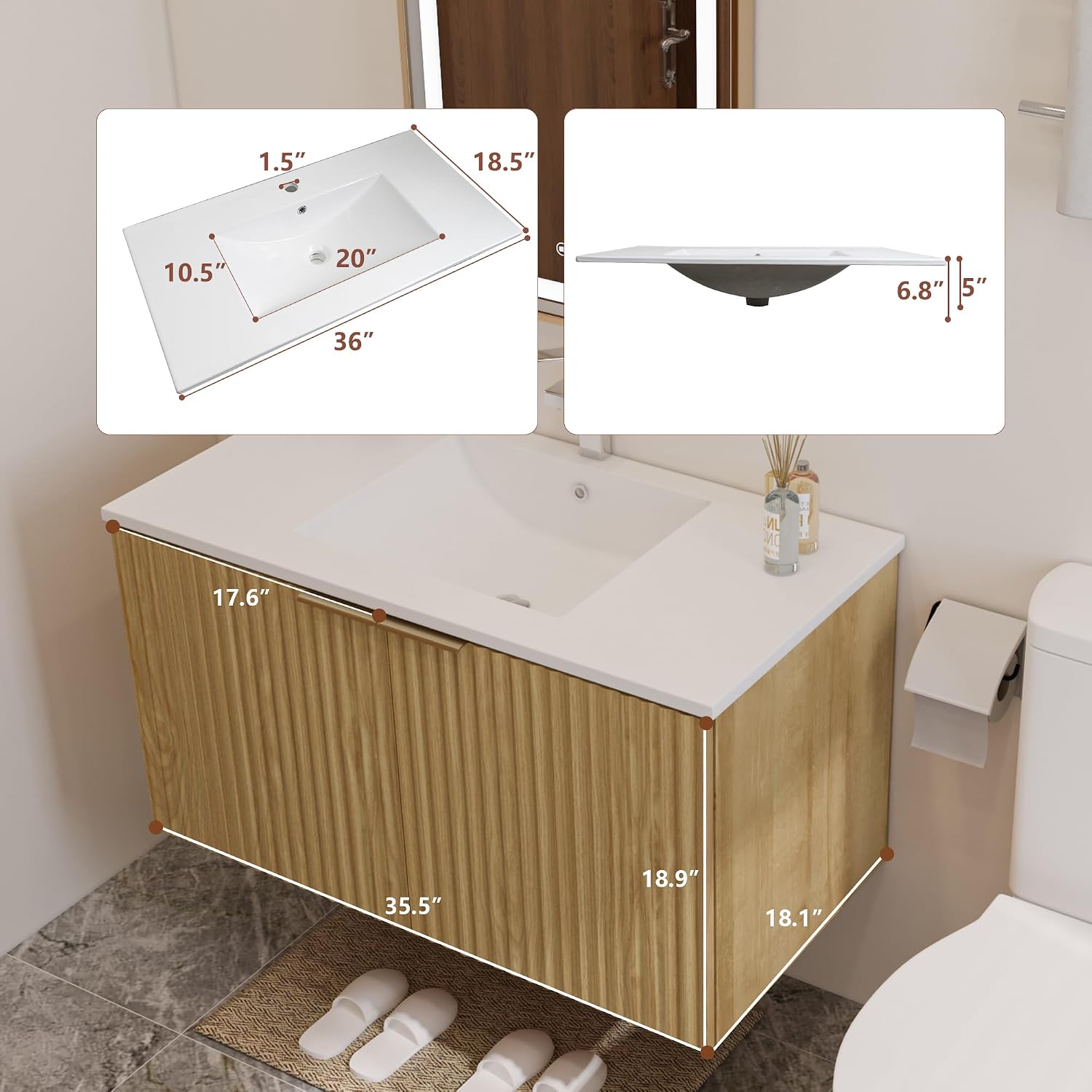 Mueble de Baño Flotante Modern - Home Bathroom reseña y precio