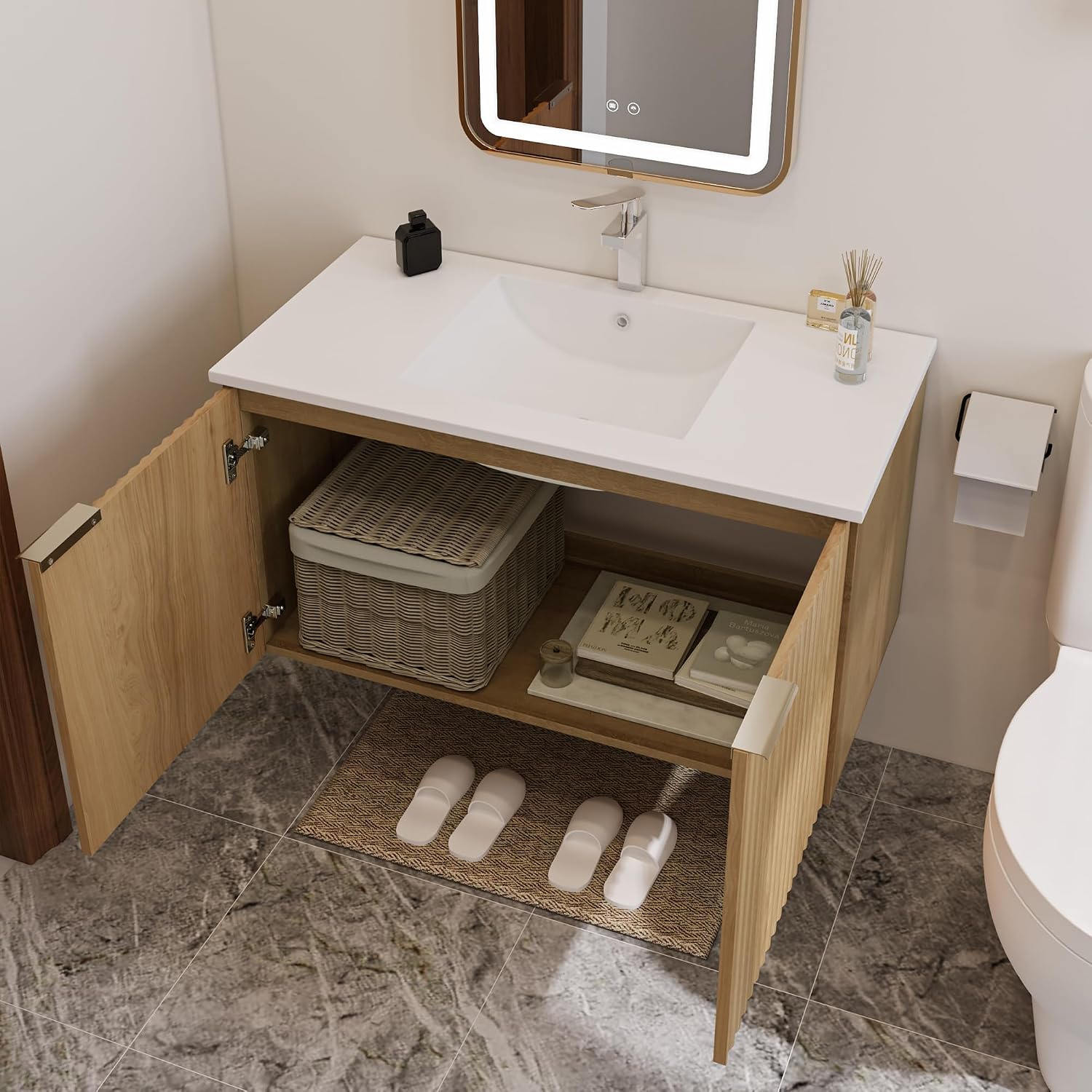 Mueble de Baño Flotante Modern - Home Bathroom reseña y precio