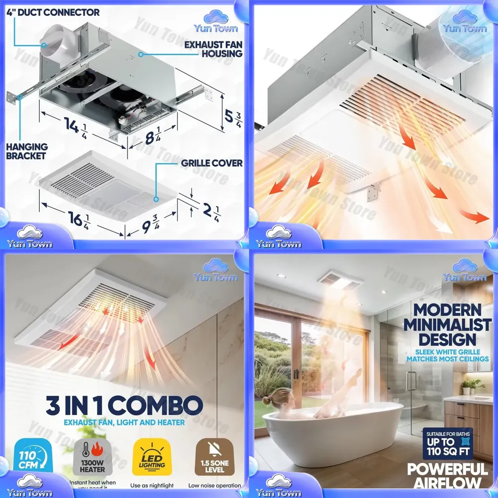 Ventilador de Techo Metálico S - Home Bathroom Vent Fans reseña y precio