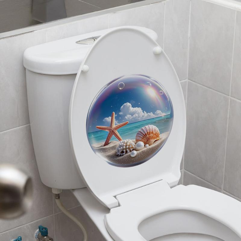 Pegatina para inodoro con temá - Home Bathroom Design reseña y precio