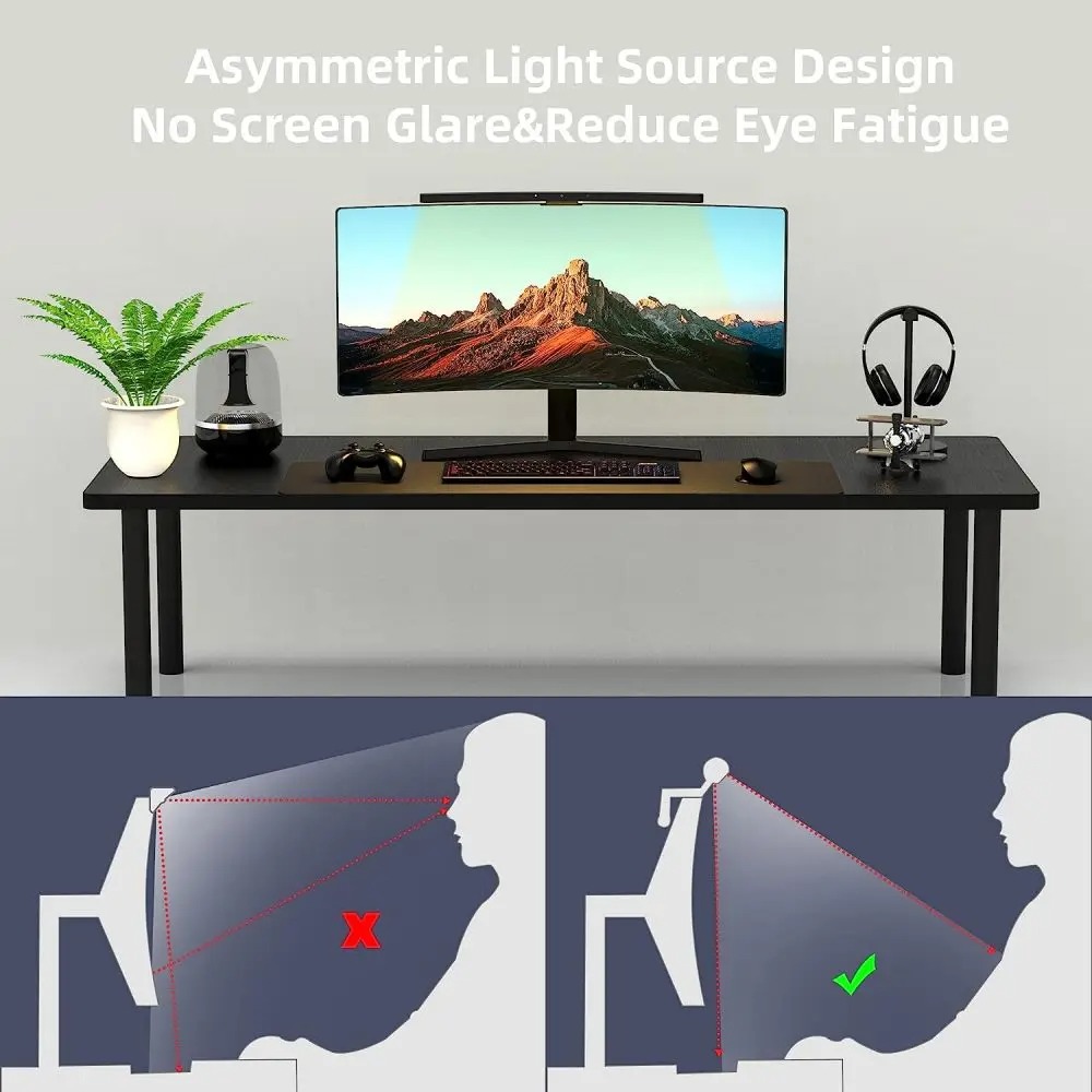 Barra de luz curvada para moni - Home Office Bathroom reseña y precio