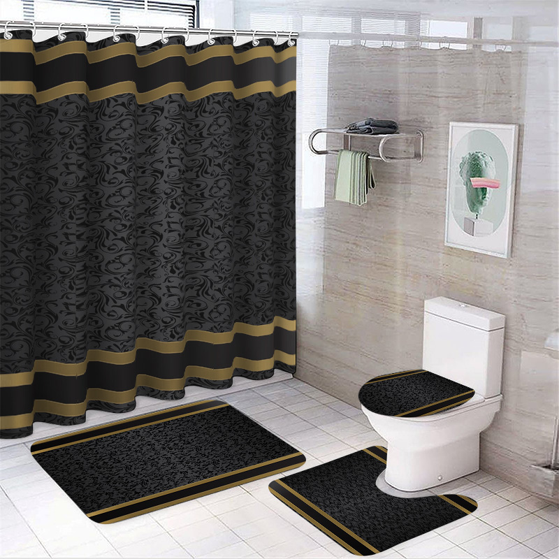 Juego de baño de lujo negro y  - Zara Home Bathroom Rug reseña y precio