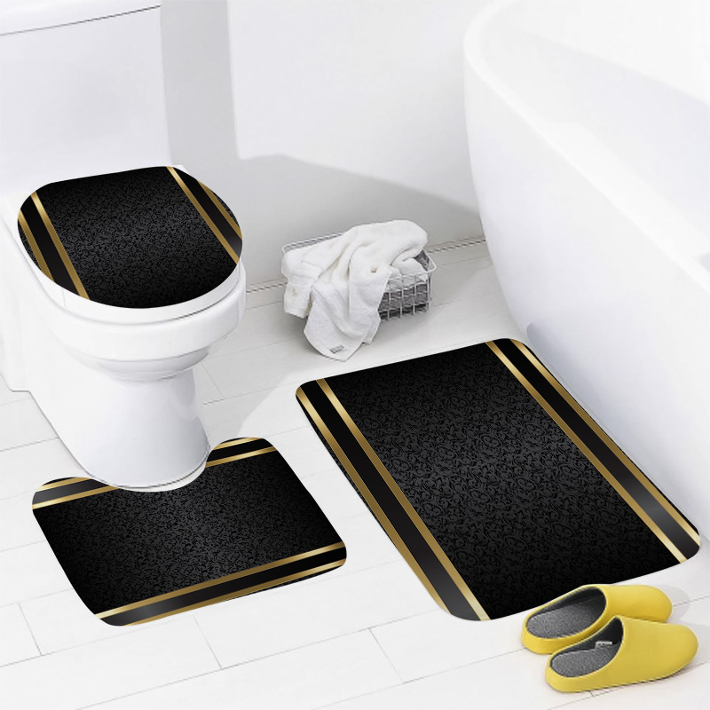 Juego de baño de lujo negro y  - Zara Home Bathroom Rug reseña y precio