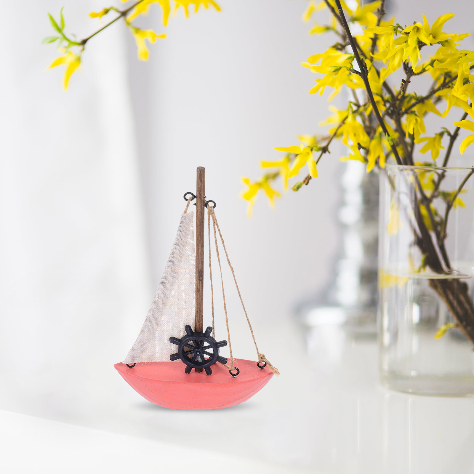 Pequeño barco de vela de mader - Home Bathroom Design reseña y precio