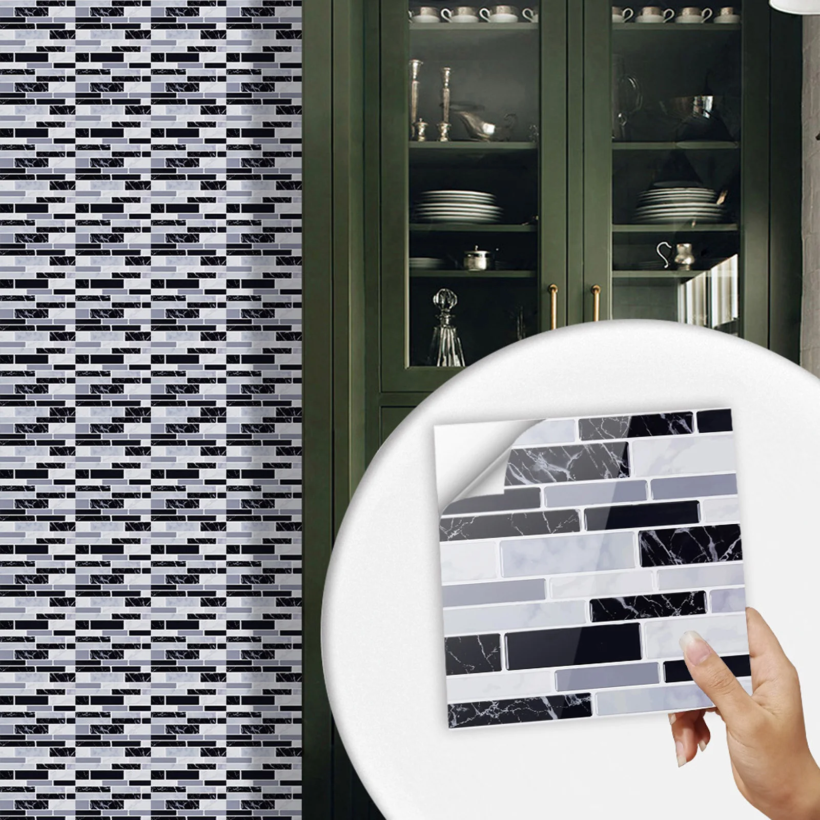 Adhesivo de mosaico 3D autoadh - Home Bathroom Wall Tiles reseña y precio